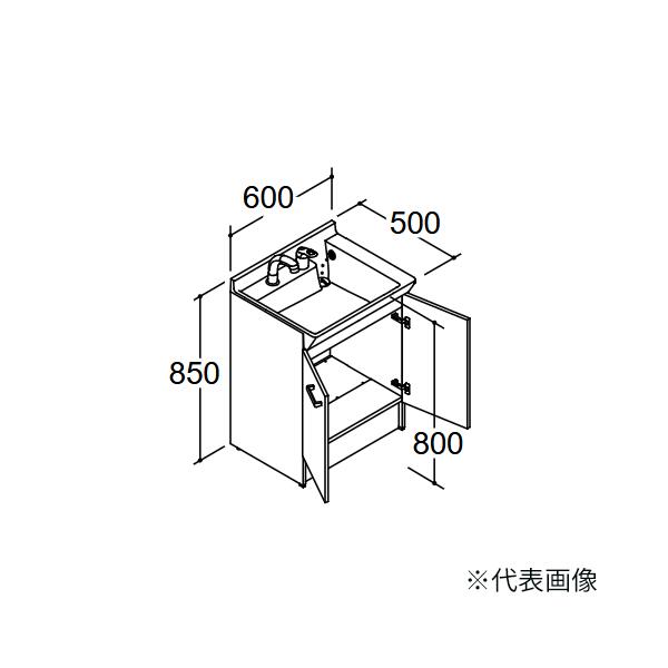 ●INAX/LIXIL PV続きもの【PV2N-605S(4)YN】洗面かざり付ける台本体 扉印字機 シングル生き胆洗髪シャワー水栓(エコ手持ち部分・吐水切替なし) 冷ややかさ地遣りかた 間口600粍〔II〕