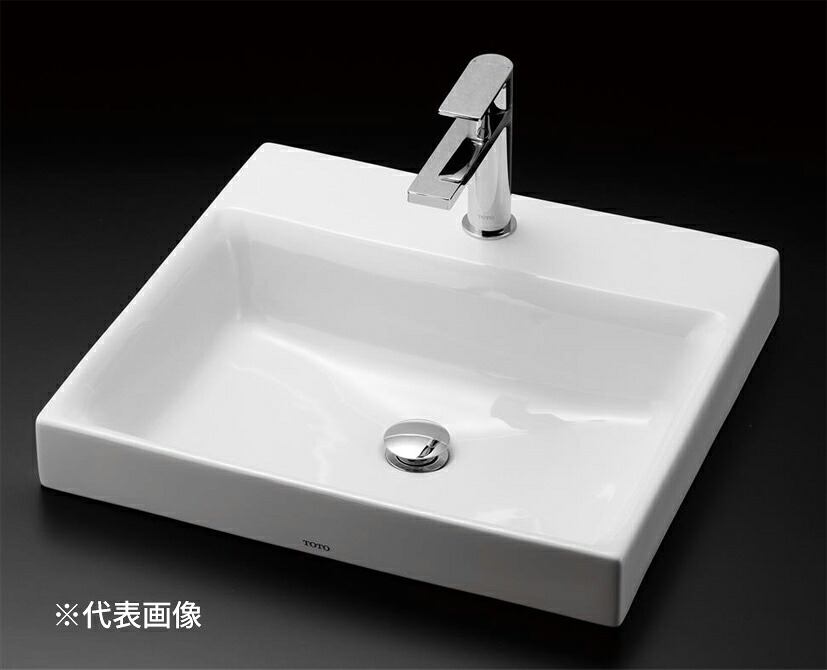 ●TOTO 書き割り品番【LS717C#NW1+TLG07301J】白いこと カウンタ式洗面器 ベッセル式 台付シングル雑ぜ合わせる水栓(エコシングル) 壁水抜き金具(P落とし穴)