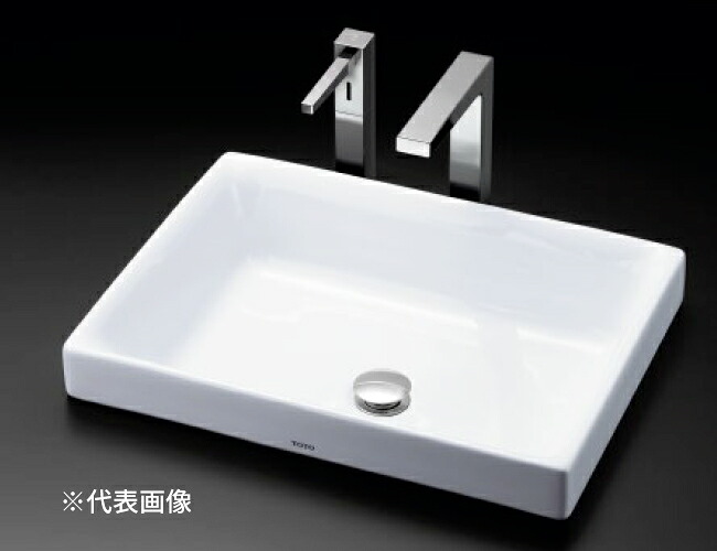 ●TOTO 書き割り品番【LS716#NW1+TLG08303J】白いこと カウンタ式洗面器 ベッセル式 台付シングル雑ぜ合わせる水栓(エコシングル) 床水抜き金具(S落とし穴)