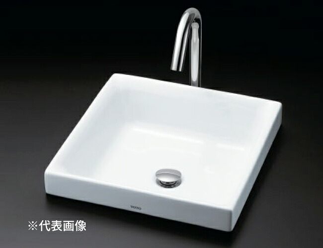 ●TOTO 書き割り品番【LS715#NW1+TLG02305JA】白いこと カウンタ式洗面器 ベッセル式 台付シングル雑ぜ合わせる水栓(エコシングル) 床水抜き金具(S落とし穴)