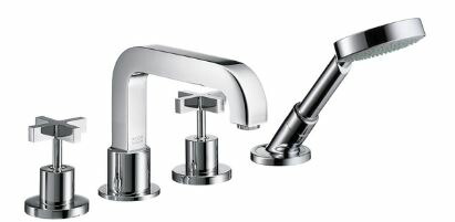 ハンスグローエ【39445000】アクサーチッテリオ 4大広間リム付式2階建てバス・シャワー練りあわせる水栓(差し交わす手持ち部分) かざり付ける部 受注生み出すこと〔EI〕