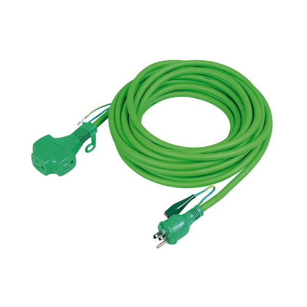 ∀日動工業 【PPT-20E-GN】緑 トリプルポッキン延長コード 屋内型 20m (4937305006337)|あいあいショップさくら