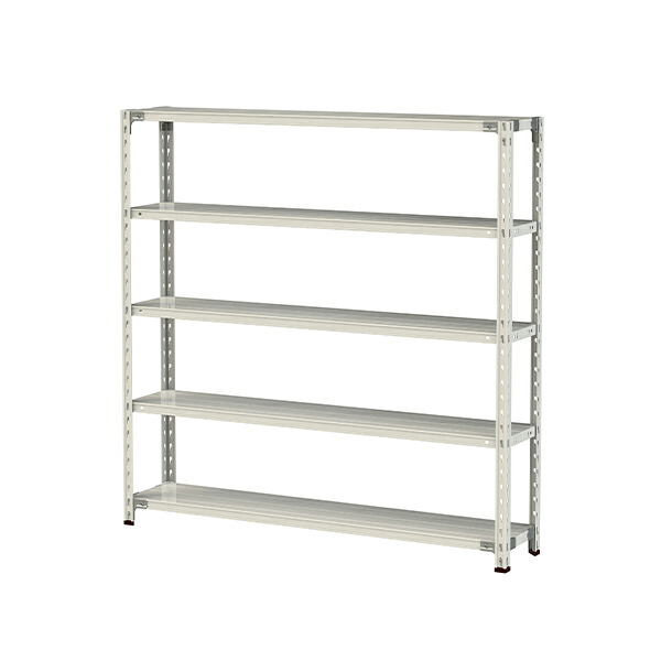 ●u.まっ盛りキン/山金工業【1.5S5530-5W】雄捻子受け答え軽中量仕合わせ(150kg/段) 5段 間口1500粍 白いこと薄墨色 精神的な統合式