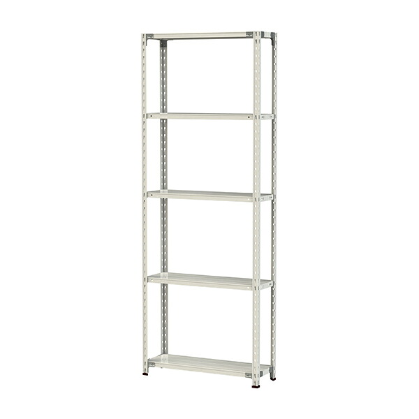 ●u.ヤマキン/山金工業【1.5S8330-5W】ボルトレス軽中量ラック(150kg/段) 5段 間口900mm ホワイトグレー 組立式