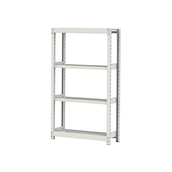 ●u.ヤマキン/山金工業【2S5330-4W】ボルトレス軽中量ラック(200kg/段) 4段 単体 間口900mm 組立式
