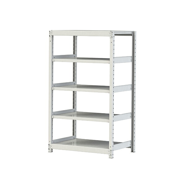 ●u.ヤマキン/山金工業【2S5360-5W】ボルトレス軽中量ラック(200kg/段) 5段 単体 間口900mm 組立式|あいあいショップさくら