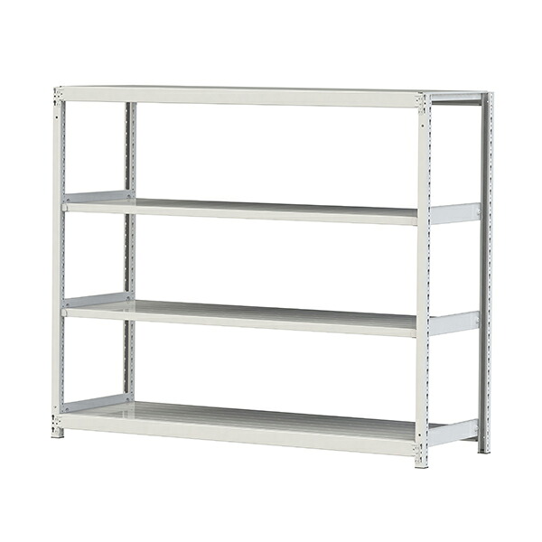 ●u.ヤマキン/山金工業【2S5660-4W】ボルトレス軽中量ラック(200kg/段) 4段 単体 間口1800mm 組立式|あいあいショップさくら