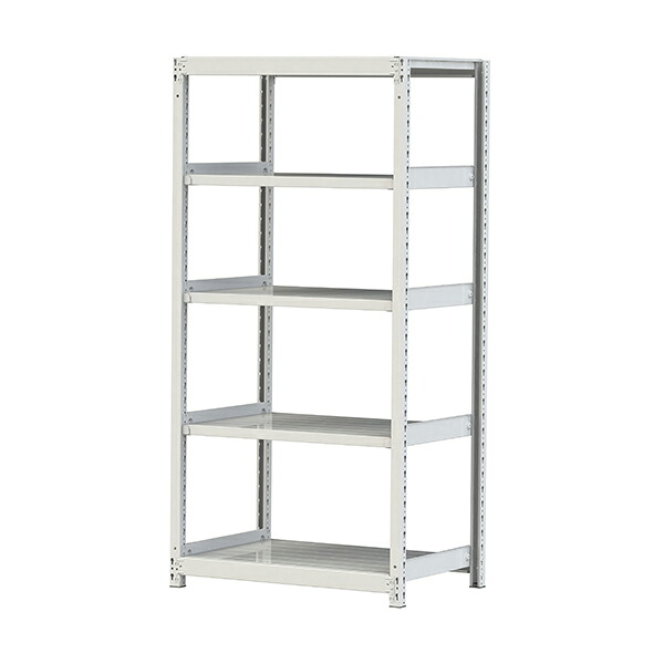 ●u.ヤマキン/山金工業【2S6360-5W】ボルトレス軽中量ラック(200kg/段) 5段 単体 間口900mm 組立式