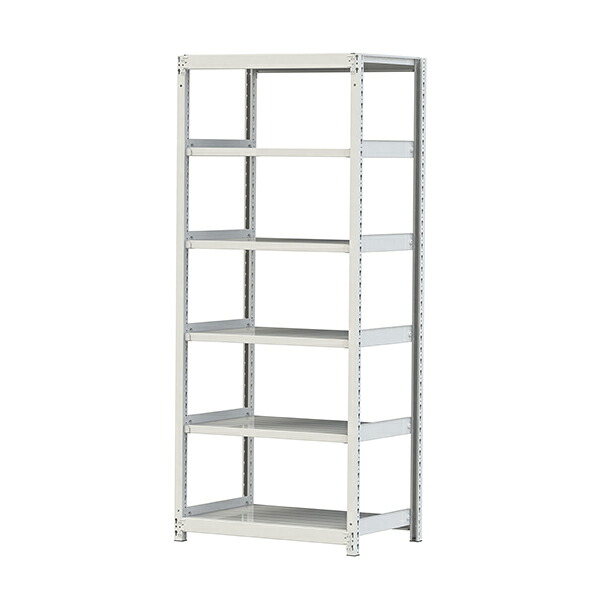 ●u.ヤマキン/山金工業【2S7360-6W】ボルトレス軽中量ラック(200kg/段) 6段 単体 間口900mm 組立式｜あいあいショップさくら