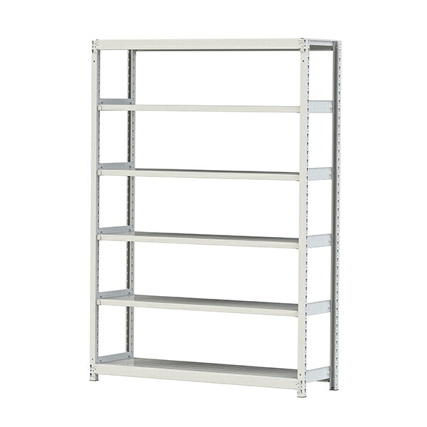 ●u.ヤマキン/山金工業【2S7545-6W】ボルトレス軽中量ラック(200kg/段) 6段 単体 間口1500mm 組立式｜あいあいショップさくら