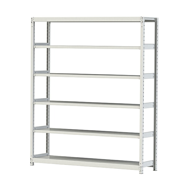●u.ヤマキン/山金工業【2S7645-6W】ボルトレス軽中量ラック(200kg/段) 6段 単体 間口1800mm 組立式｜あいあいショップさくら