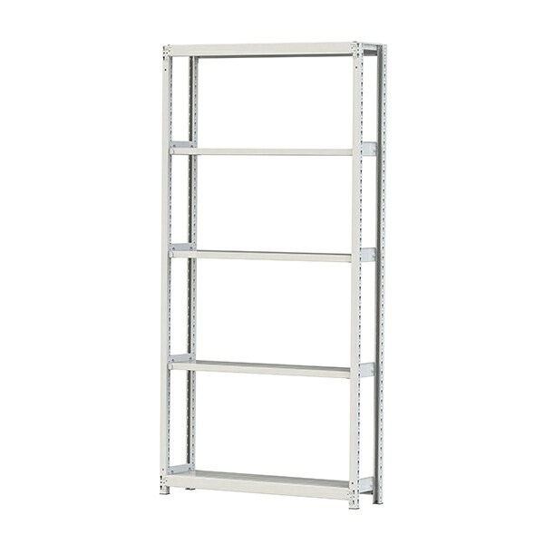 ●u.ヤマキン/山金工業【2S8430-5W】ボルトレス軽中量ラック(200kg/段) 5段 単体 間口1200mm 組立式|あいあいショップさくら
