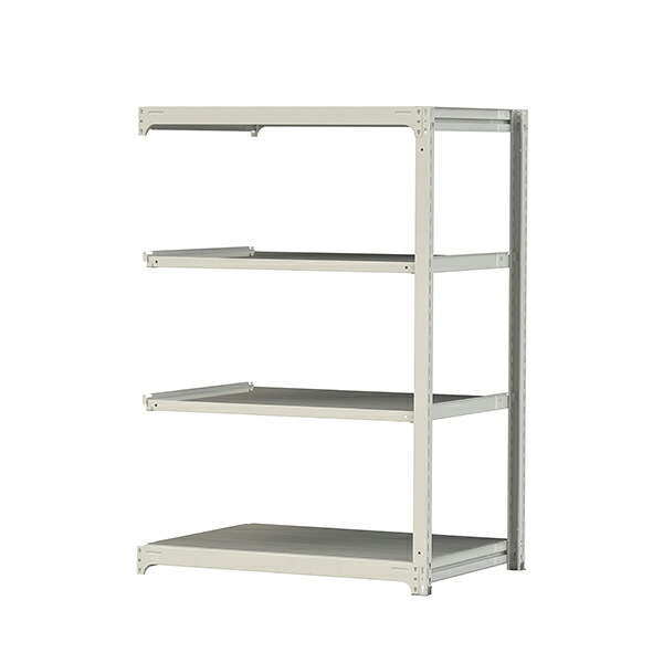 「連結型のみの購入は不可」●u.ヤマキン/山金工業【3S6491-4WR】ボルトレス中量ラック(300kg/段) 4段 連結 高さ1800mm ホワイトグレー 組立式|あいあいショップさくら