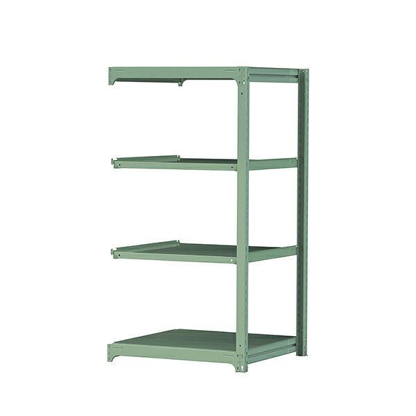 「連結型のみの購入は不可」●u.ヤマキン/山金工業【3S6391-4GR】ボルトレス中量ラック(300kg/段) 4段 連結 高さ1800mm ライトグリーン 組立式