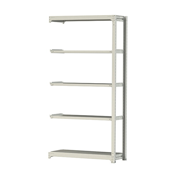 「連結型のみの購入は不可」●u.ヤマキン/山金工業【3S8448-5WR】ボルトレス中量ラック(300kg/段) 5段 連結 高さ2400mm ホワイトグレー 組立式