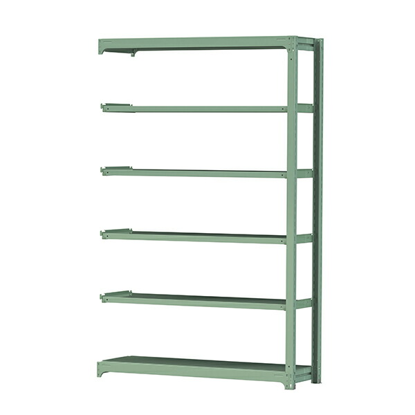 「連結型のみの購入は不可」●u.ヤマキン/山金工業【3S8548-6GR】ボルトレス中量ラック(300kg/段) 6段 連結 高さ2400mm ライトグリーン 組立式|あいあいショップさくら