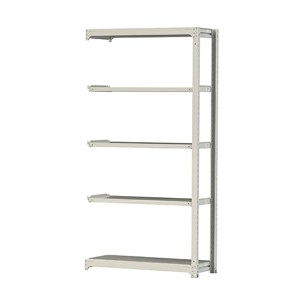 「連結型のみの購入は不可」●u.ヤマキン/山金工業【5S8448-5WR】ボルトレス中量ラック(500kg/段) 5段 連結 高さ2400mm ホワイトグレー 組立式