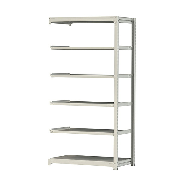 「連結型のみの購入は不可」●u.ヤマキン/山金工業【5S8470-6WR】ボルトレス中量ラック(500kg/段) 6段 連結 高さ2400mm ホワイトグレー 組立式｜あいあいショップさくら