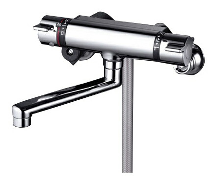 ◆店卸し資産有り！KVK 水栓金具【KF800TMB】サーモスタット式シャワー メタリックホース・メタルヘッド付