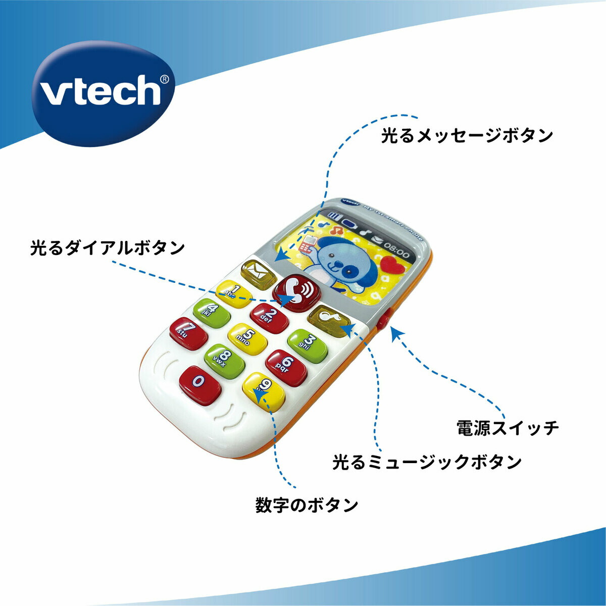 市場 Vtech Phone はじめてのハロー ネイティブ 知育玩具 安心の正規品 My 1歳 1st 英語で電話 ヴィテック おもちゃ 英語 2歳 発音 3歳 Smart