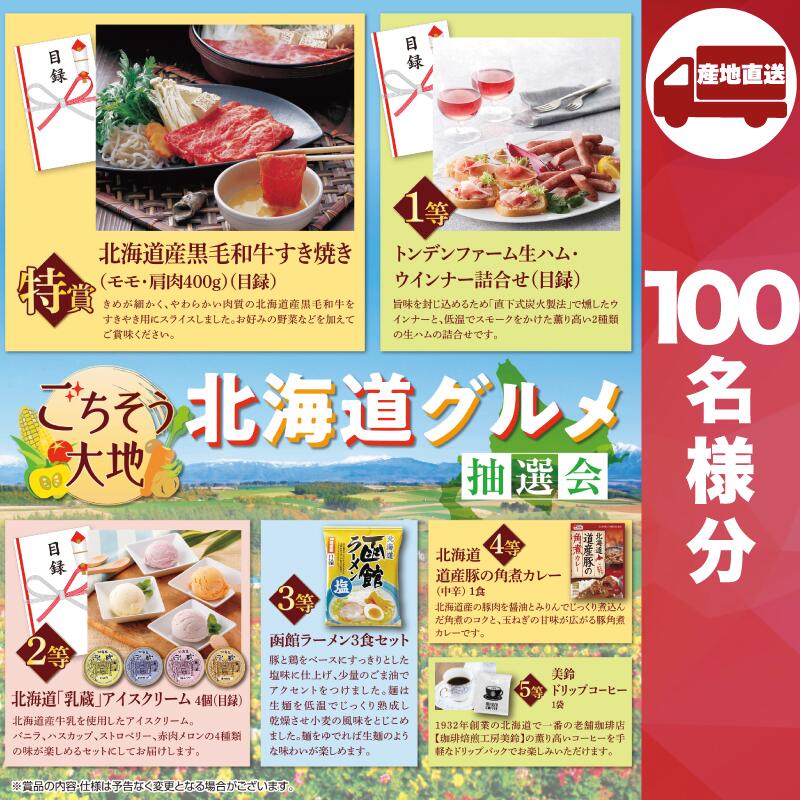 【21日9時までクーポン配布中】【ﾒｰｶｰ直送】ごちそう大地 北海道グルメ抽選会100人用 ( 抽選箱 抽選器 販促品 人気 敬老会 プレゼント イベント プレゼント グッズ 景品 販促 雑貨 )｜IIIDEA 店