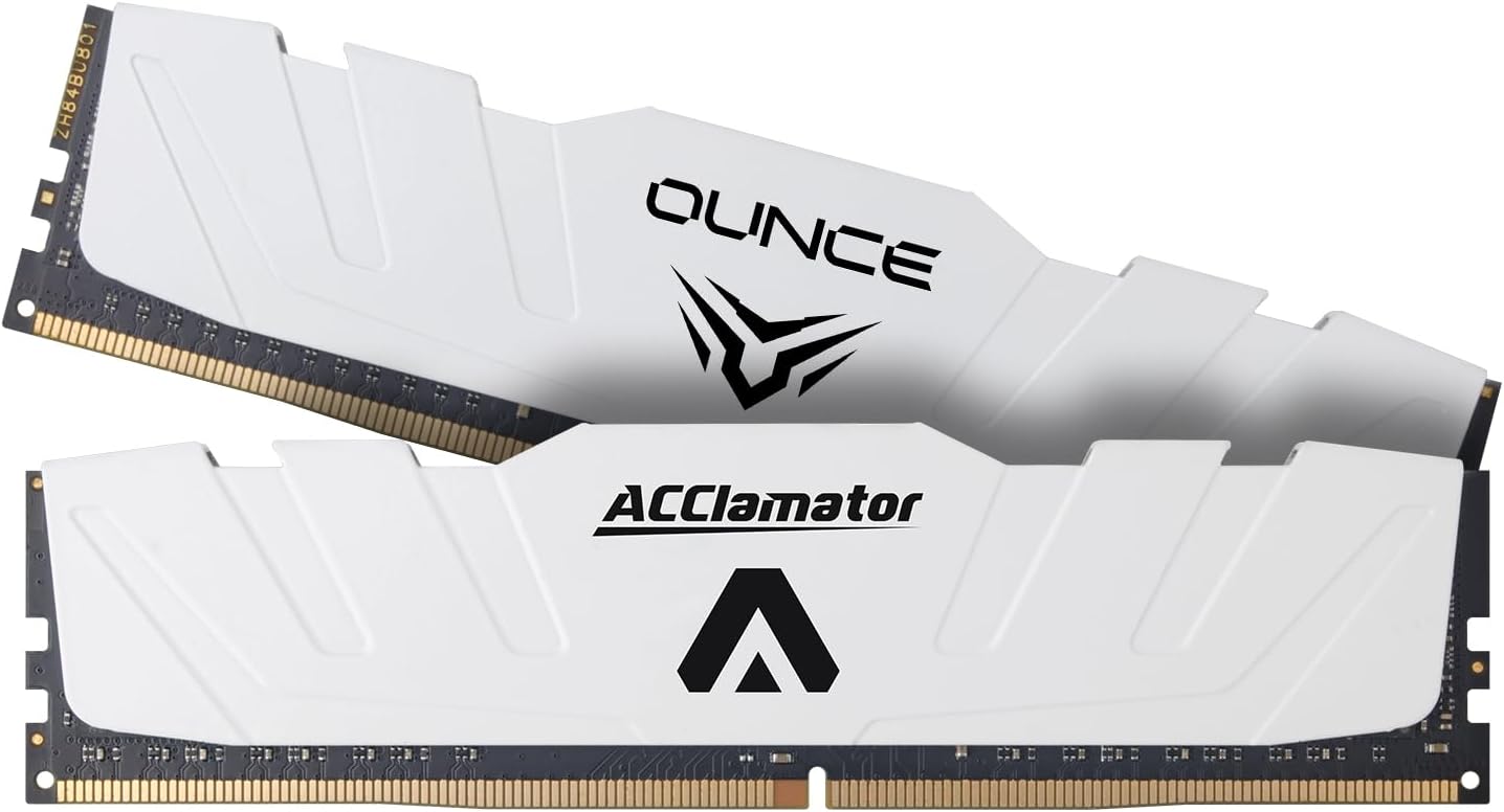 DDR5 32GB-6000MHz 事務机とっ始めパソコン用記憶装置(16GB×2枚 パソコン5-48000)白ヒートシンク付き添い人続きもの 288pin XMP 3.0/EXPO Acclamator OUNCE
