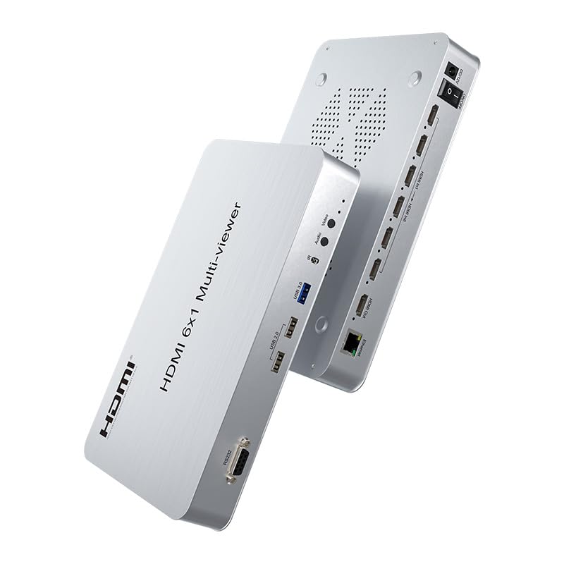 HDMI 6画面取りわける機、6X1 映写幕のディバイダー HDMI のクォード 映写幕のカテゴリー化の Multiviewer あと継ぎが無いの 6 の肌ざわり画面 RS232 の利益の 1 HDMI の多注意集中者に付き B0C6GQRLRW