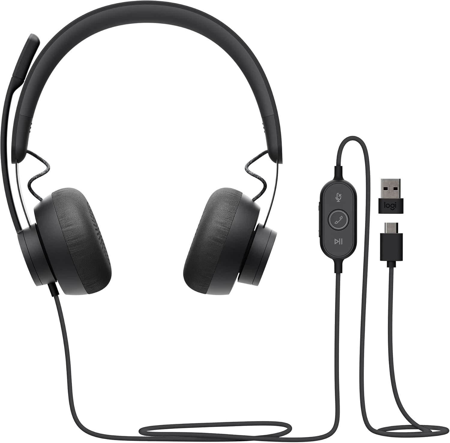 ロジクール 有線 USB ヘッドセット ノイズキャンセリング マイク付き Zone Wired ZONEWUC Zoom Skype 対応 USB USB-C Mac PC ブラック