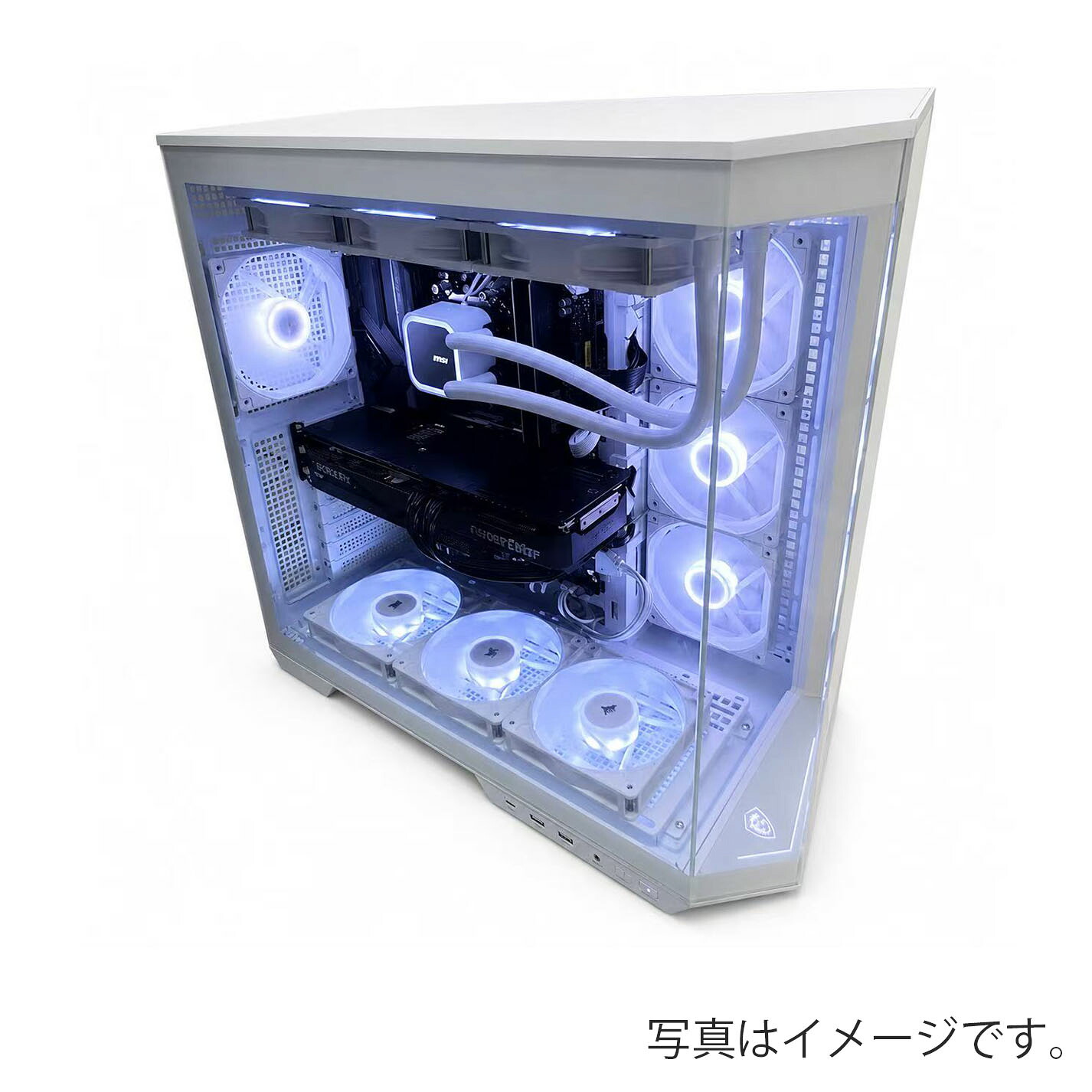 MSI MAG PANO 100R PZ WHITE PCケース ATX ミドルタワー 白 ピラーレスモデル ARGBファン4基付き 強化ガラスパネル 背面コネクタ対応 CS9192｜iiKaKaKu Official Store