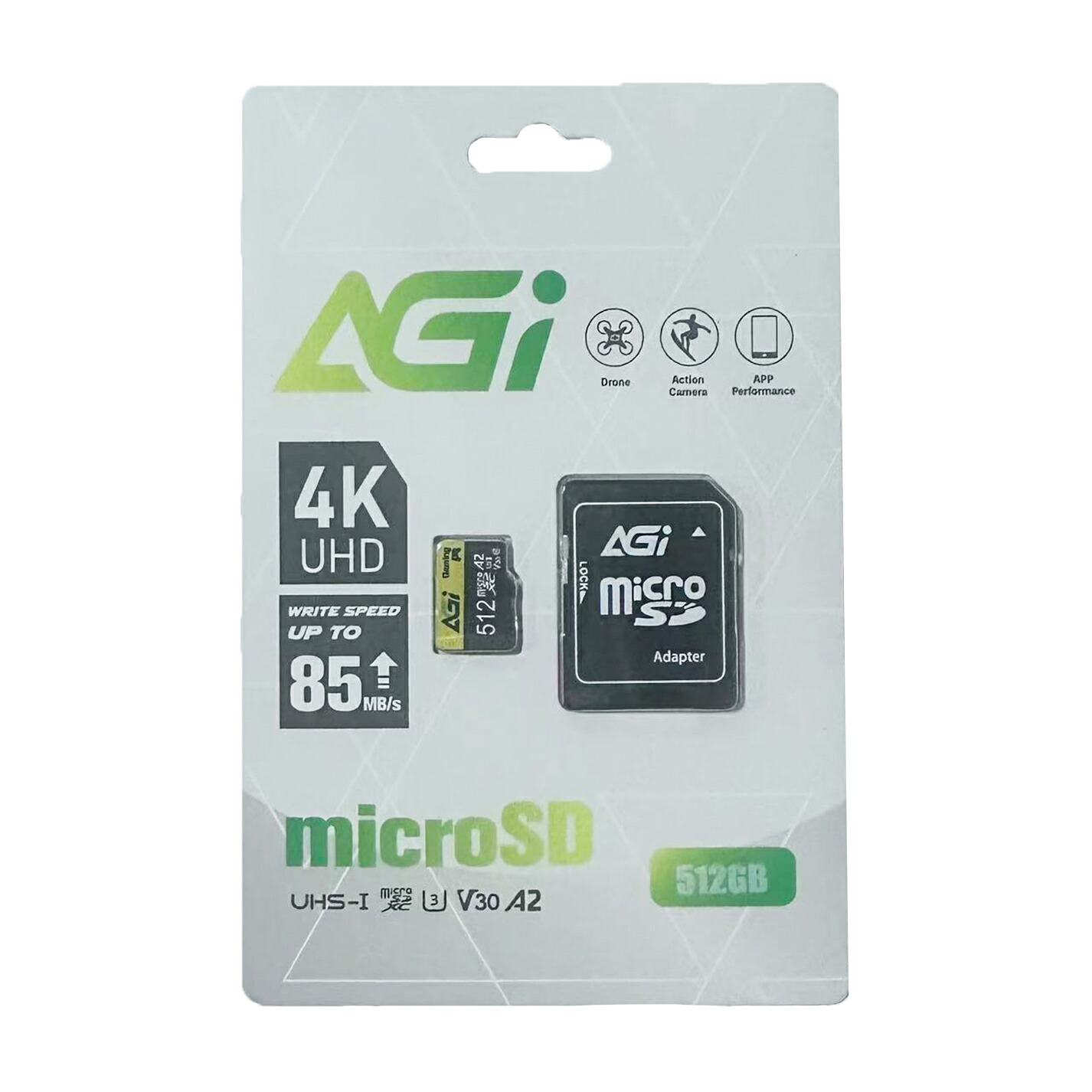 AGI 512GB MicroSDカード TF138 4K対応 Switch メーカー動作確認済 読み込み速度最大98MB/s A2 U3 V30 C10 アダプター付き|iiKaKaKu Official Store