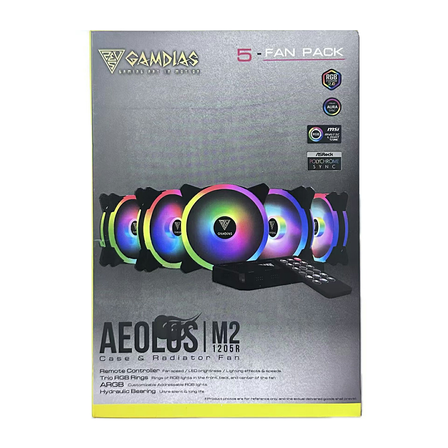 【訳あり】GAMDIAS 120粍 ARGB コンピューターケースファン 5個容器に並べる 居住地決める能力のあるなRGBケースファンハブ 遠隔操作付き添い人 最大限度8つの気違い\u00262つのストリップショー\u0026お母さんゲーム盤同時発生を受け支える 56CFMの油圧ベアリング