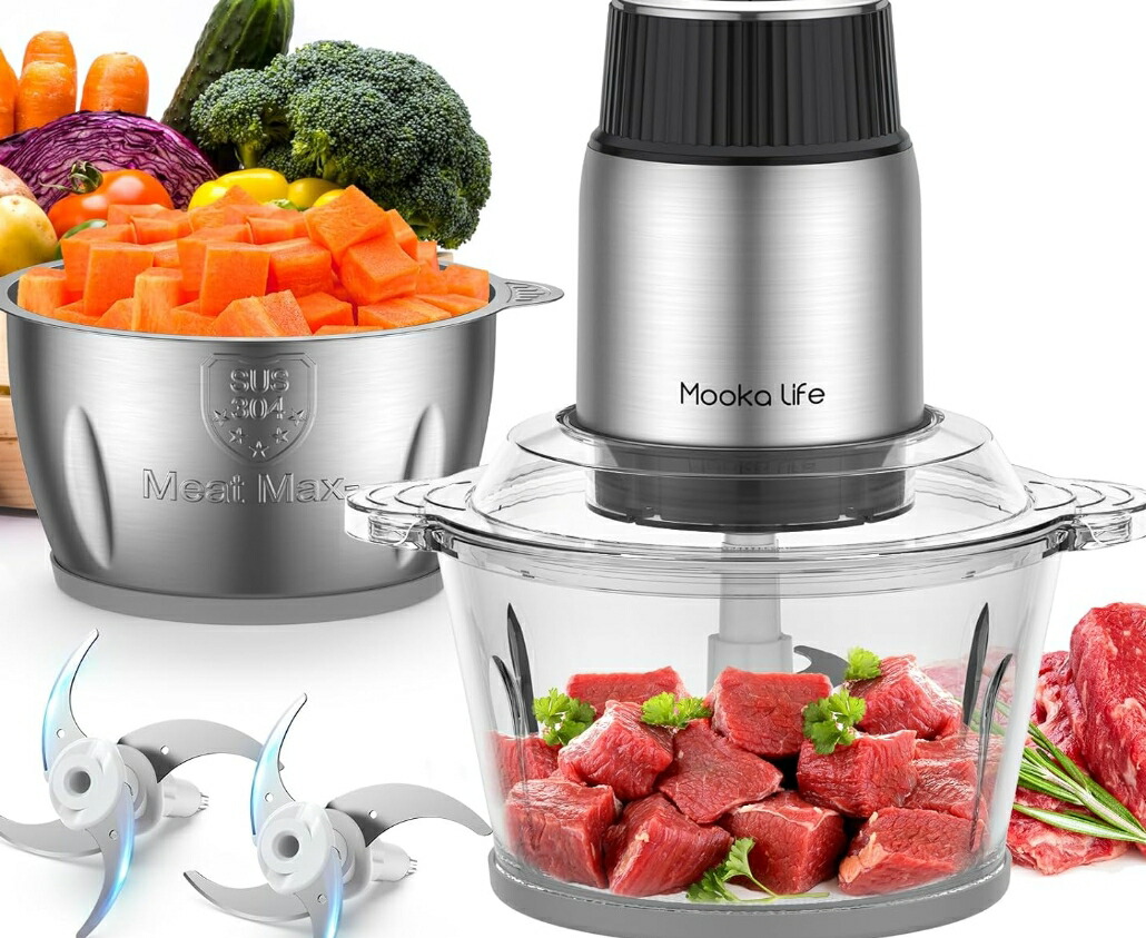 楽天市場】MOOKA LIFE フードプロセッサー 小型【2L大容量 & 2種類