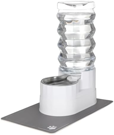 RIZZARI 9L自動給水器、重力式ステンレス製給水器、100%BPAフリー、大容量給餌器、猫・中型犬・大型犬用 (パール,9L) B0D21WDGS3