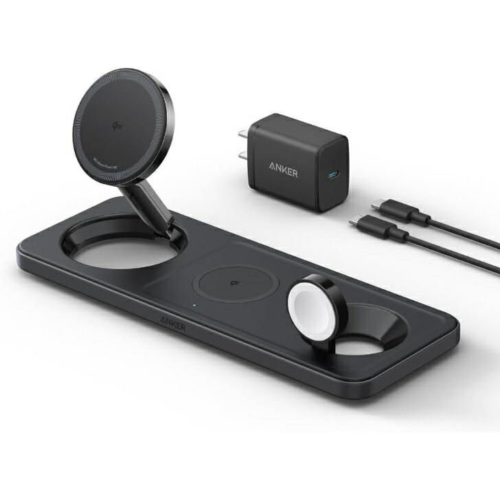 ＼百貨店大売り出し制限事項! 最大限度2000円OFFｸｰﾎﾟﾝ／Anker MagGo 3インチ1 Qi2相応う 無線電話申し受けるステイション iPhone/AppleWatch等しく申し受ける