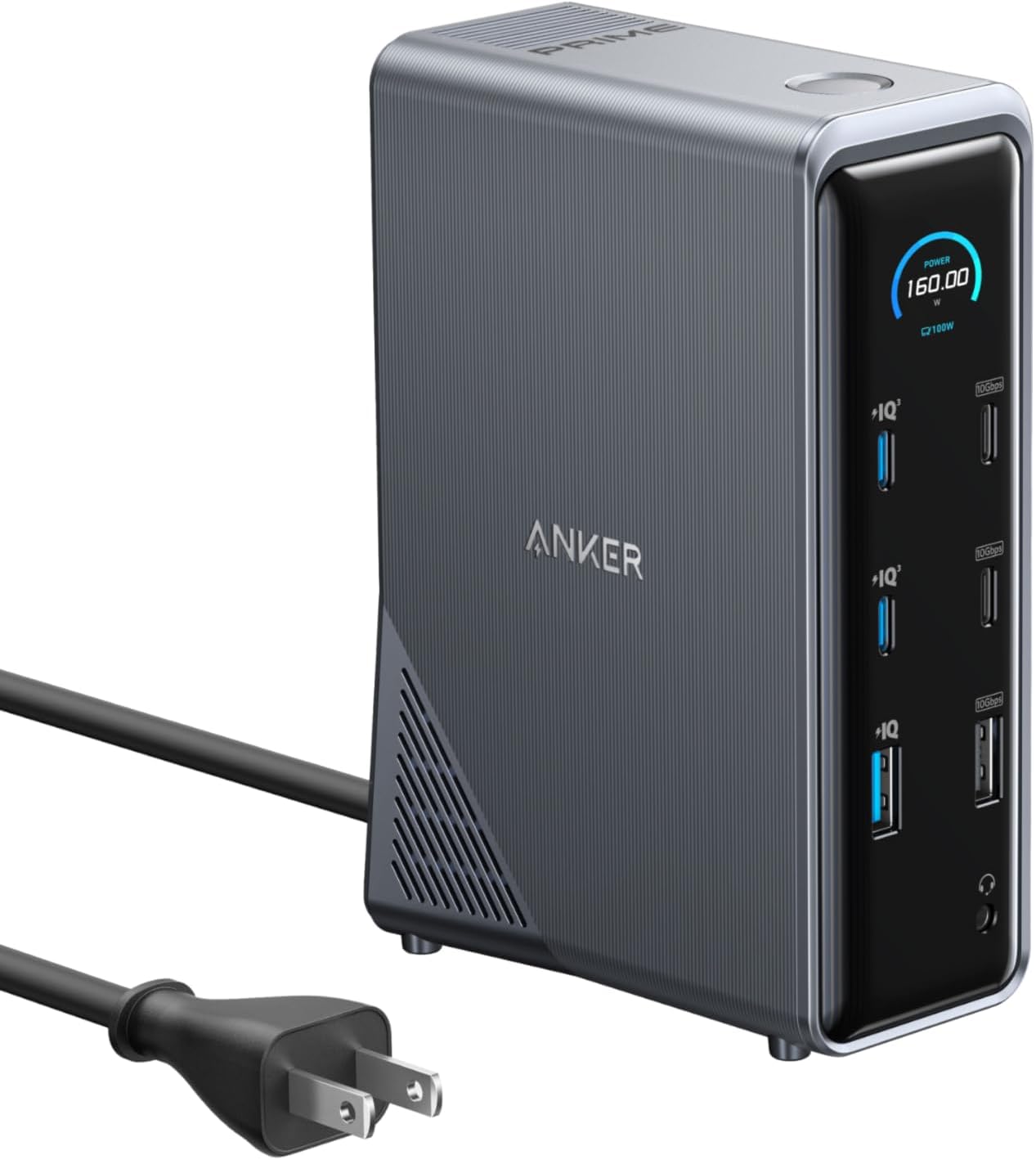 Anker Primeドッキングステーション (14-in-1, Dual Display, 160W) USB PD最大100W出力対応USB-CアップストリームポートBuilt-in GaN AC-DC電源装置搭載 10Gbps高速データ転送 4K 60Hz HDMI 2.0ポート1Gbpsイーサネットポート オーディオジャック MacBook Dell スマホ他対応 21,226円