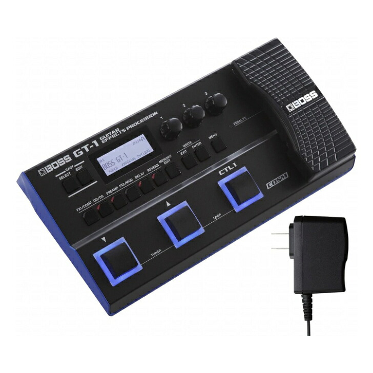 ＼マラソン限定! 最大2000円OFFｸｰﾎﾟﾝ／BOSS GT-1 マルチエフェクター 純正ACアダプター PSA-100S2 セット ギターエフェクター 108種類エフェクト 軽量コンパクト 電池駆動 ギグバッグ収納可 フラッグシップ級サウンドエンジン X00162TJ0DB01M0ETPE2