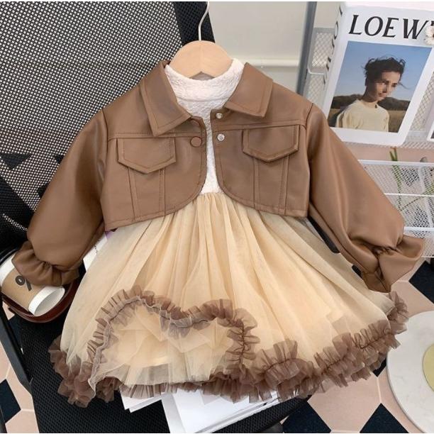 赤ちゃん服 御姉さん 今めかしい セットアップ 衣装 キッズ 膝丈 プルオーバー 長袖 スコート 2点仕掛ける お坊っちゃん服
