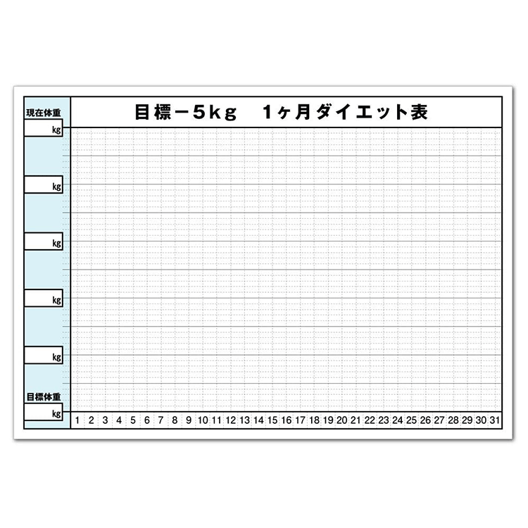 楽天市場 ポスター グラフ ダイエット 5kg 目標 日付有 サイズ 210 297mm 看板いいな