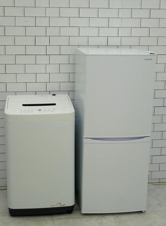 【中古】【地域限定配送・設置無料】142L、4.5kg◆25年、25年◆アイリスオーヤマ、アイリスオーヤマ製◆(冷蔵庫、洗濯機)中古家電2点セット|いいね家電ショップ