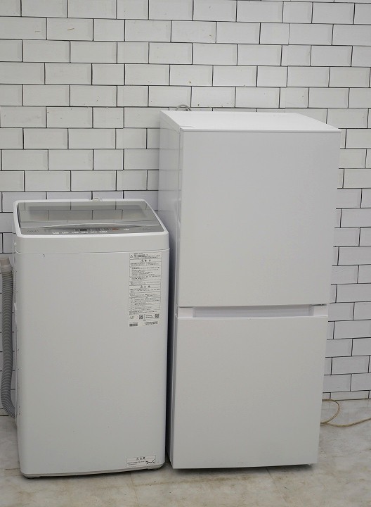 【中古】【地域限定配送・設置無料】121L、5kg◆24年、24年◆Haier、アクア製◆(冷蔵庫、洗濯機)中古家電2点セット|いいね家電ショップ