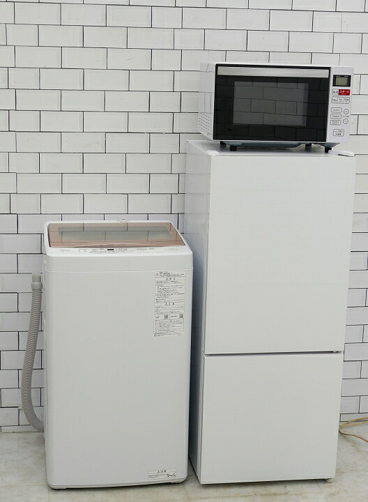 【中古】【地域限定配送・設置無料】一人暮らし応援 家電3点セット 117L、5kg/23年、24年、25年/ウィンコド、アクア、Haier製/（冷蔵庫、洗濯機、フラット型電子レンジ）中古家電3点セット｜いいね家電ショップ 33,462円