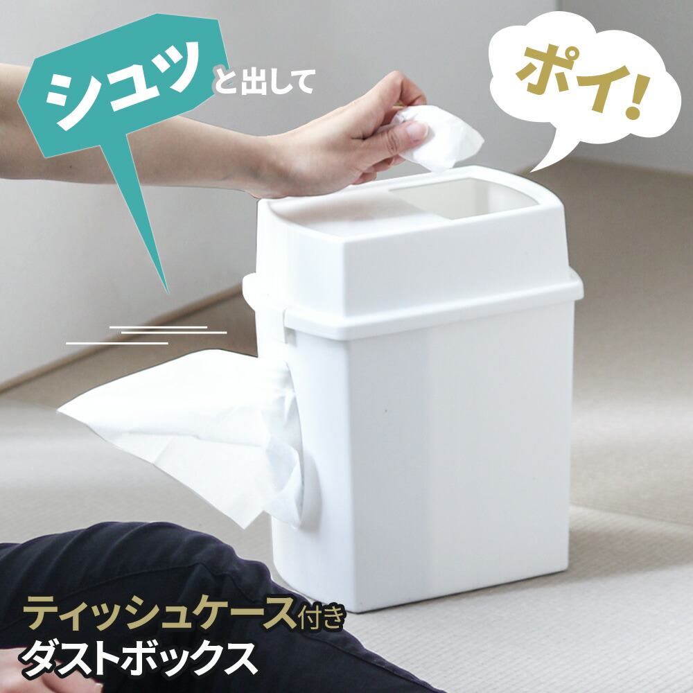楽天市場】花粉症ゴミ箱 ティッシュケース付ダストボックス ｜ ごみ箱