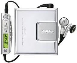 【中古】【人並み外れたに好いたらしい】JVC XM-C37-S 携帯型MD電気蓄音機 しろがね色