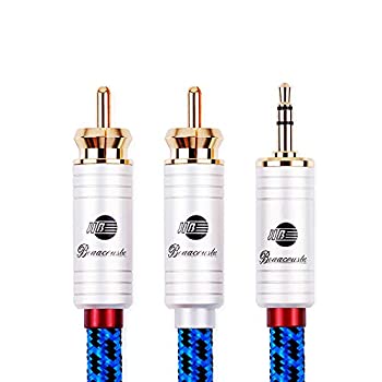 【中古】JIBドイツ製造 のオーディオケーブル AUX ケーブル 標準3.5mmステレオミニプラグ to 2RCA オス(赤R/白L) 変換アダプタ/CDプレーヤー/スマホ/スピ