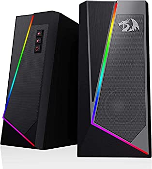 【中古】（非常に良い）Redragon GS520 RGB デスクトップスピーカー 2.0チャンネル PC コンピューターステレオスピーカー 6つのカラフルなLEDモード 強化されたサウンド