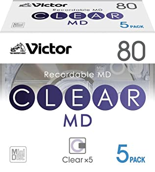 【中古】Victor ミニレコード盤 80分 CLEARつづき物 しろがね色 5枚 MD-80QX5