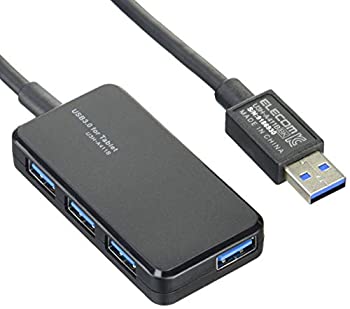 【中古】エレコム USB3.0 ハブ 4ポート バスパワー タブレット向け ブラック U3H-A411BBK