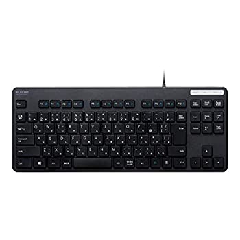 【中古】【非常に良い】エレコム キーボード 有線 メンブレン 薄型 コンパクトキーボード ブラック TK-FCM107XBK