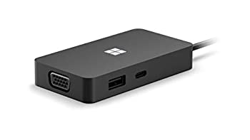 【中古】（非常に良い）マイクロソフト USB-C トラベル ハブ SWV-00006 : ドッキングステーション 軽量 マルチUSB HDMI 有線LAN アクセサリ充電 (ブラック) Windows Mac
