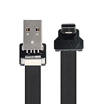 【中古】NFHK アップダウンアングルUSB 2.0 Type-A オスからUSB-C Type-C オスデータフラットスリムFPCケーブル FPV & ディスク & 電話用 200cm